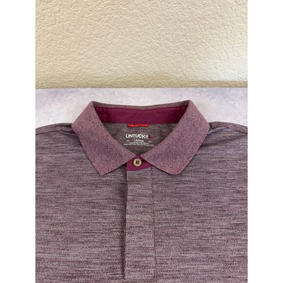 UNTUCKit Mens Size L Purple Performance Polo Large Shirt - Picture 3 of 7